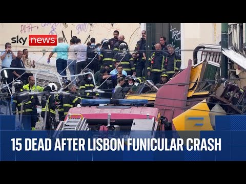 Live from Lisbon as at least 15 people killed after Gloria funicular derails