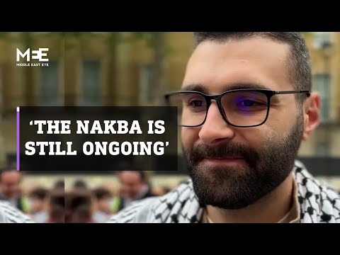 Motaz Azaiza joins march in London to commemorate anniversary of Nakba