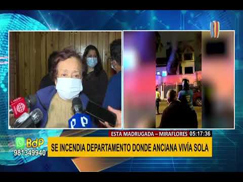 Miraflores: Se incendia departamento donde una anciana vivía sola