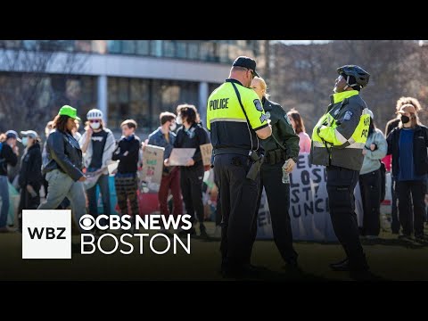 Police monitor pro-Palestinian protest at Northeastern University