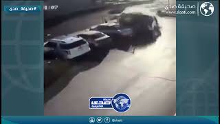 لحظة وفاة شاب في حادث سير