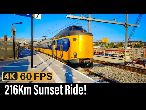 Train Cab Ride NL / Long Sunset Ride! / Groningen - Zwolle - Schiphol Airport / ICM IC / June 2023
