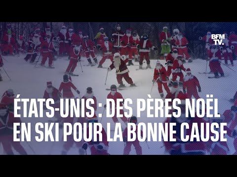 Aux États-Unis, des Pères Noël dévalent les pistes de ski pour financer un programme caritatif