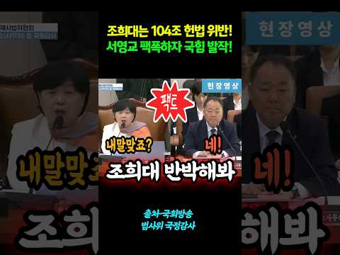 서영교 팩폭하자 국힘 <strong>집단</strong> 발작! #shorts