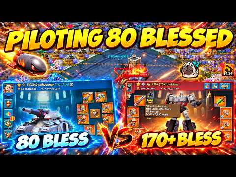 Lords Mobile - Piloting an 80 Blessed Account, Beating 170+ Blessed! Insane Wonder Reports!