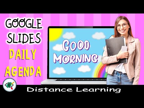 Google Slides Daily Agenda Templates for Distance learning | Busy teacher | Primary School