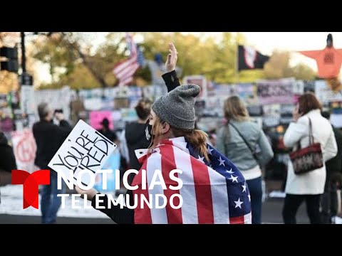 Seguidores de Joe Biden se manifiestan frente a la Casa Blanca
