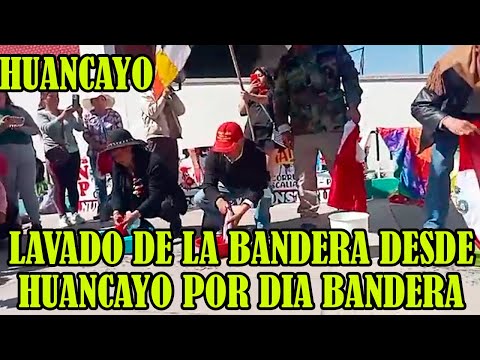 COMANDO UNITARIO DE LUCHA DE JUNIN REALIZO LAVADO DE LA BANDERA POR DIA BANDERA DEL PERÚ..