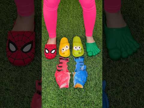 <strong>Super</strong> cool fish sandals 🐬🐠 superhero slippers 😜☺️ #<strong>love</strong> #slippers #viralvideo