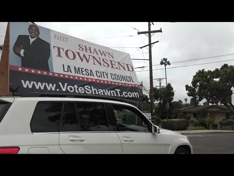 La Mesa City Council candidate's campaign vehicle targeted, billboard ties sliced