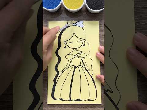 Cute princess sand painting #shorts #sandpainting #asrm #coloring #chimxinhchannel