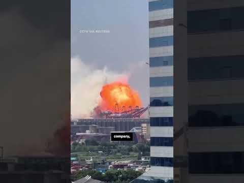 Reuters reports a Taiwanese-owned cargo ship caught fire at a busy port in Zhenjiang Province, China