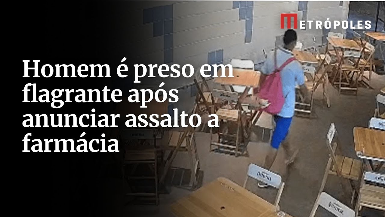 Homem é preso em flagrante após anunciar assalto a farmácia