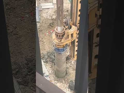 Pile foundation on a construction site for a new tall building