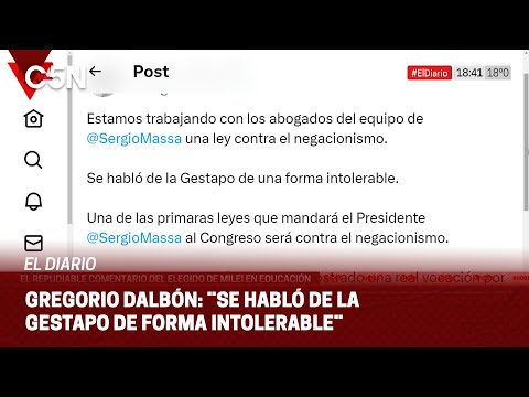 El tweet de GREGORIO DALBÓN sobre el REPUDIABLE comentario del elegido de MILEI en EDUCACIÓN
