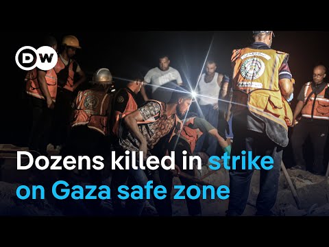 Hamas says Israeli strike kills dozens in safe zone | DW News