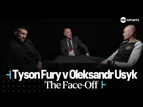 Face off 👀 tyson fury & oleksandr usyk before unification fight postponement 🍿🥊 #furyusyk 🇸🇦