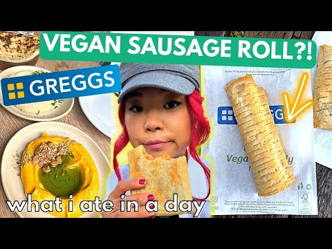 CHEAPEST Takeout Vegan Meal in UK! GREGGS VEGAN TASTE TEST / Vegan What I Ate in a Day VLOG