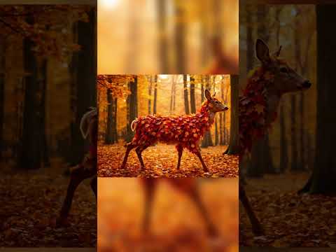 Magical Deer Made of Autumn FIRE Leaves! #shorts #shortvideo #youtubeshorts #youtube
