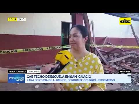 Misiones: Cae techo de escuela en San Ignacio