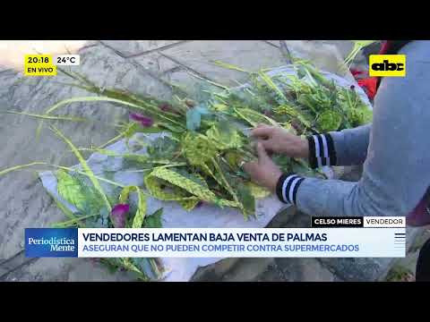 Vendedores lamentan baja venta de palmas