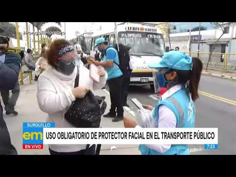 Surquillo: uso obligatorio de protector facial en el transporte público