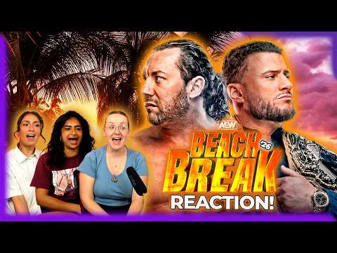 Our first Kenny Omega Match (was intense) | Girls react to AEW Dynamite Beach Break! Omega vs MJF!