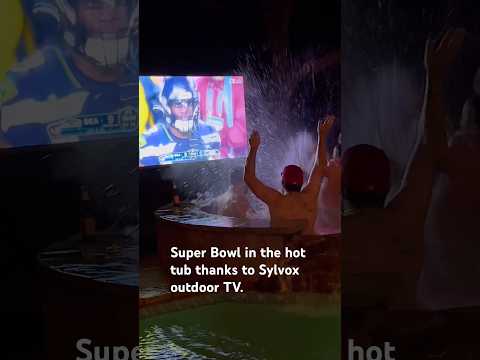 Watching the #superbowl in the hottub thanks to @S@SylvoxTVbetteroutside #outdoortv