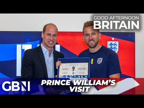 England squad visited by Prince William as the royal wishes the team good luck ahead of the Euros