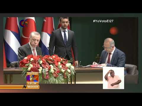 Presidente de Cuba fue recibido por su homologo de Türkiye
