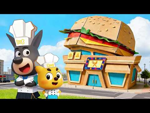 🔴LIVE | Cardboard Restaurant | Kids Adventure | Fun Story | Cartoon | Sheriff Labrador