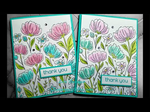 I Love Glitter!!  Two Coloring Techniques with Flowers!