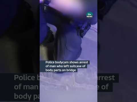 Watch moment police arrest man who left suitcase of body parts near bridge in Bristol | ITV News