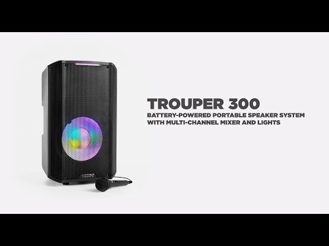 ION® Trouper™ 300 - Battery-Powered Portable Speaker System with Multi-Channel Mixer and Lights