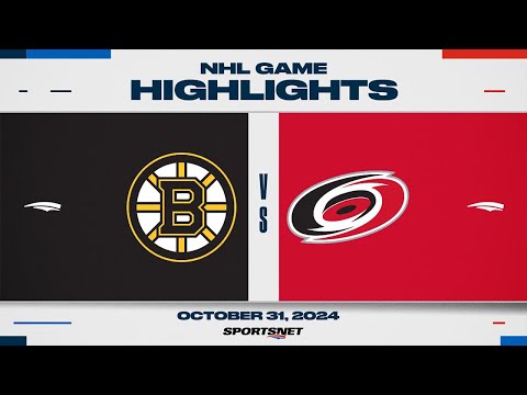 NHL Highlights | Hurricanes vs. Bruins - October 31, 2024