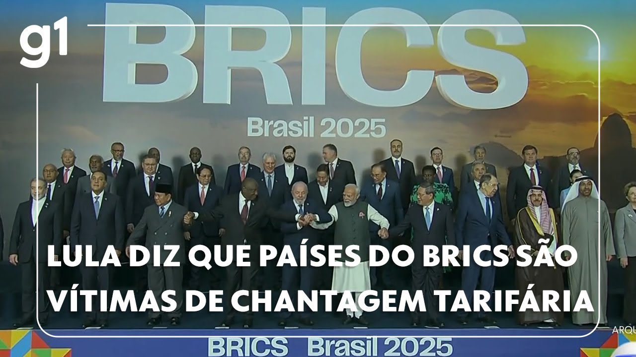 Jornal da Globo Lula diz que países do Brics são vítimas de chantagem tarifária em reunião do bloco