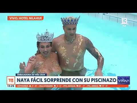 ¿Hubo piscinazo? Naya Fácil y Nicolás Solabarrieta fueron coronados embajadores de Viña 2024