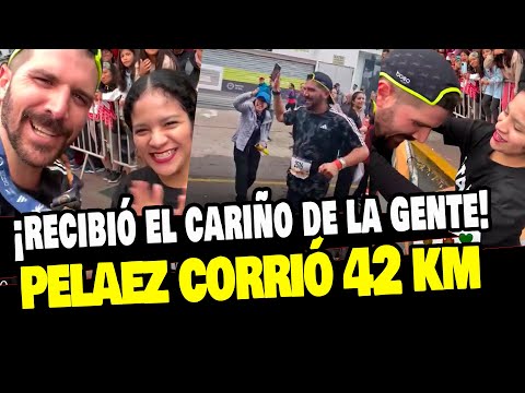 JOSE PELAEZ CORRE 42 KM EN MARATÓN Y PUBLICO LO ALIENTA PARA TERMINAR LA META