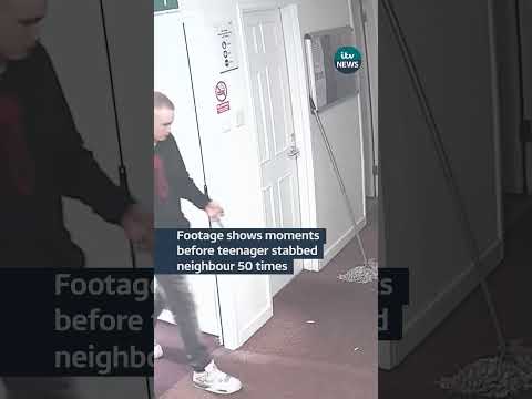 Footage shows moments before teenager stabbed neighbour 50 times | ITV News
