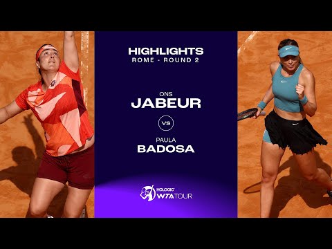 Ons Jabeur vs. Paula Badosa | 2023 Rome Round 2 | WTA Match Highlights