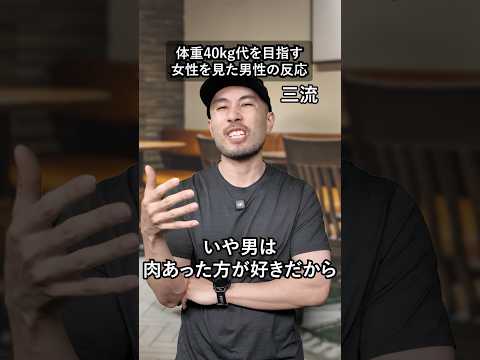 体重40ｋg台を目指す女性を見た男性の反応