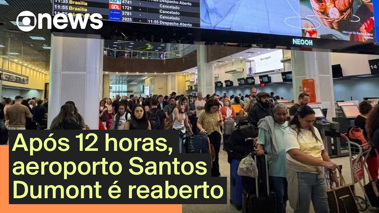 Após 12 horas aeroporto Santos Dumont é reaberto