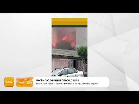 Incêndio destrói cinco casas em Chapecó | Segurança | SCC Meio-Dia