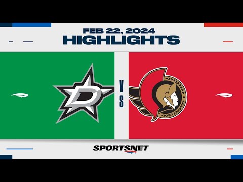 NHL Highlights | Stars vs. Senators - February 22, 2024