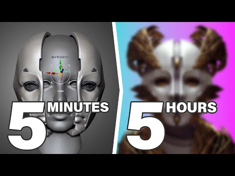 I split a human head in half to create an 3D artwork- Zbrush & Cinema4D 3D modeling timelapse