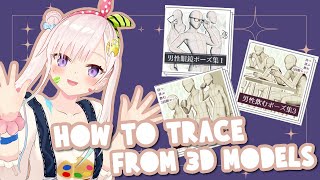 【DRAWING】Let's Try To Trace from 3D Models【 iofi / hololiveID 】