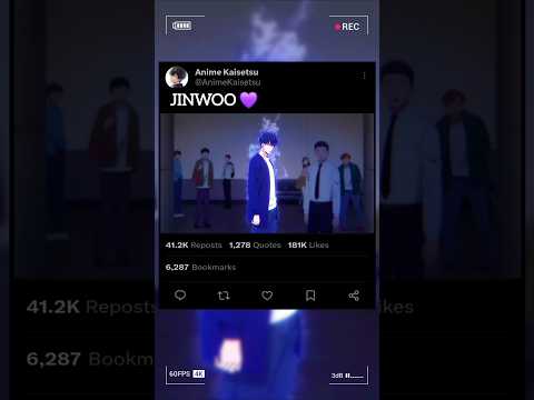 JINWOO 💕 #anime #sololeveling #shorts