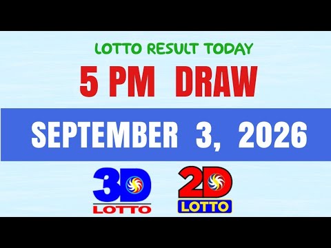 Lotto Result Today 5pm Draw September 3, 2026 PCSO Swertres Ez2