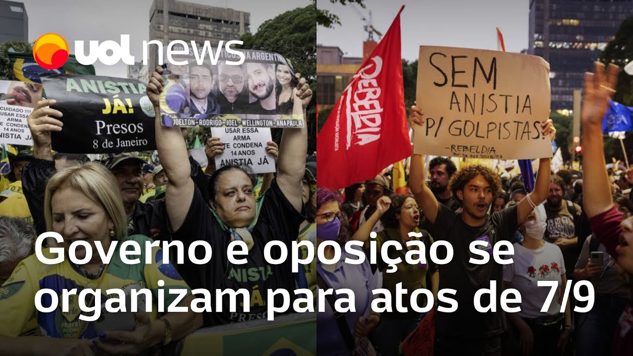 7 de Setembro: Governo Lula e aliados de Bolsonaro se planejam para atos pró e contra PL da Anistia