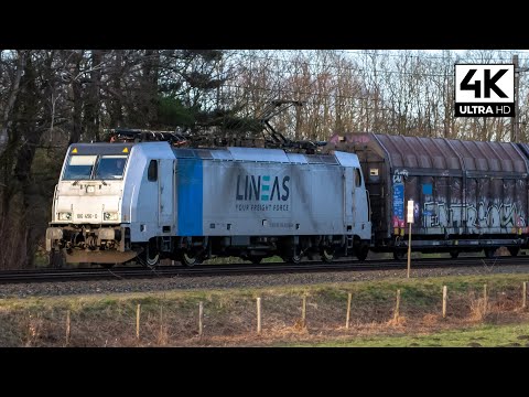 [4K] Lineas 186 456 komt met Volvotrein langs Deurningen!